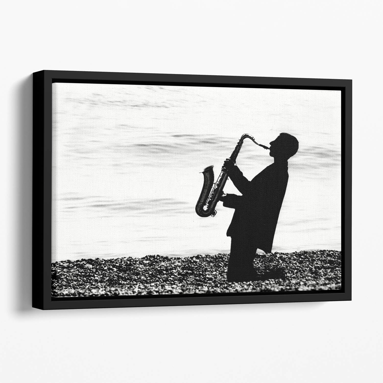 Jazz on the beach Floating Framed Canvas