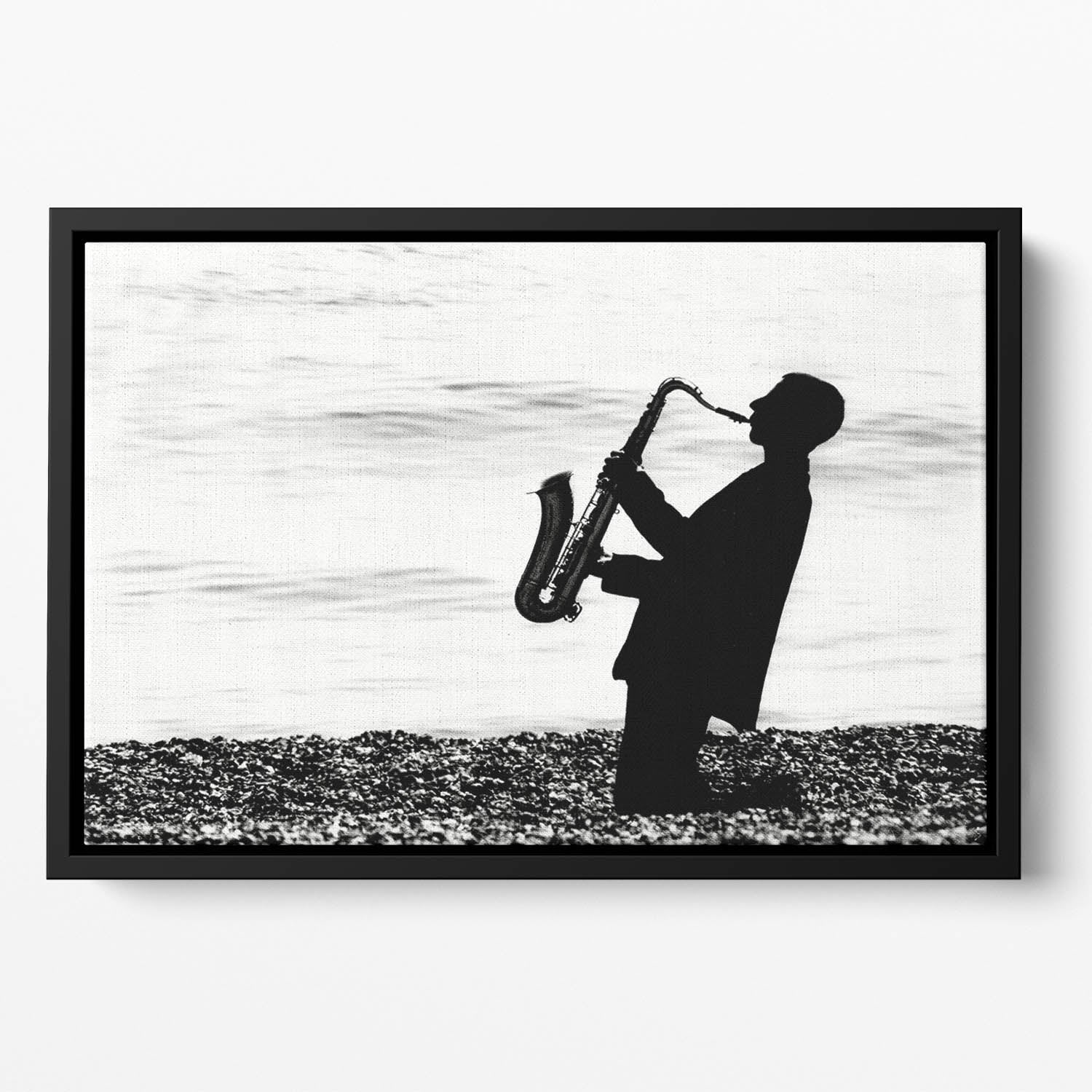Jazz on the beach Floating Framed Canvas