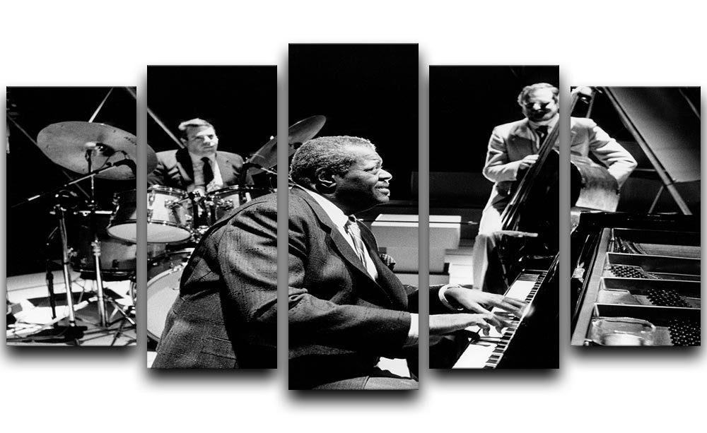 Jazz pianist Oscar Peterson 5 Split Panel Canvas - Canvas Art Rocks - 1