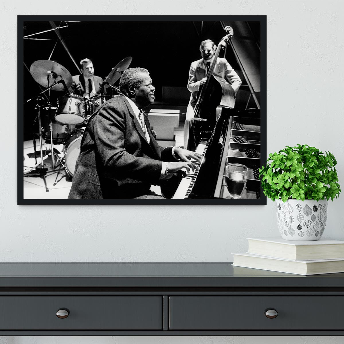 Jazz pianist Oscar Peterson Framed Print - Canvas Art Rocks - 2