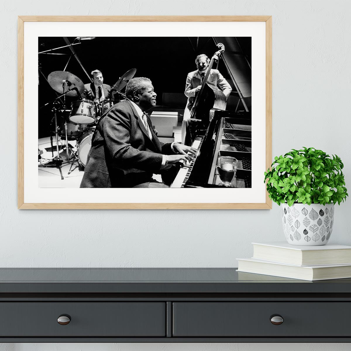 Jazz pianist Oscar Peterson Framed Print - Canvas Art Rocks - 3