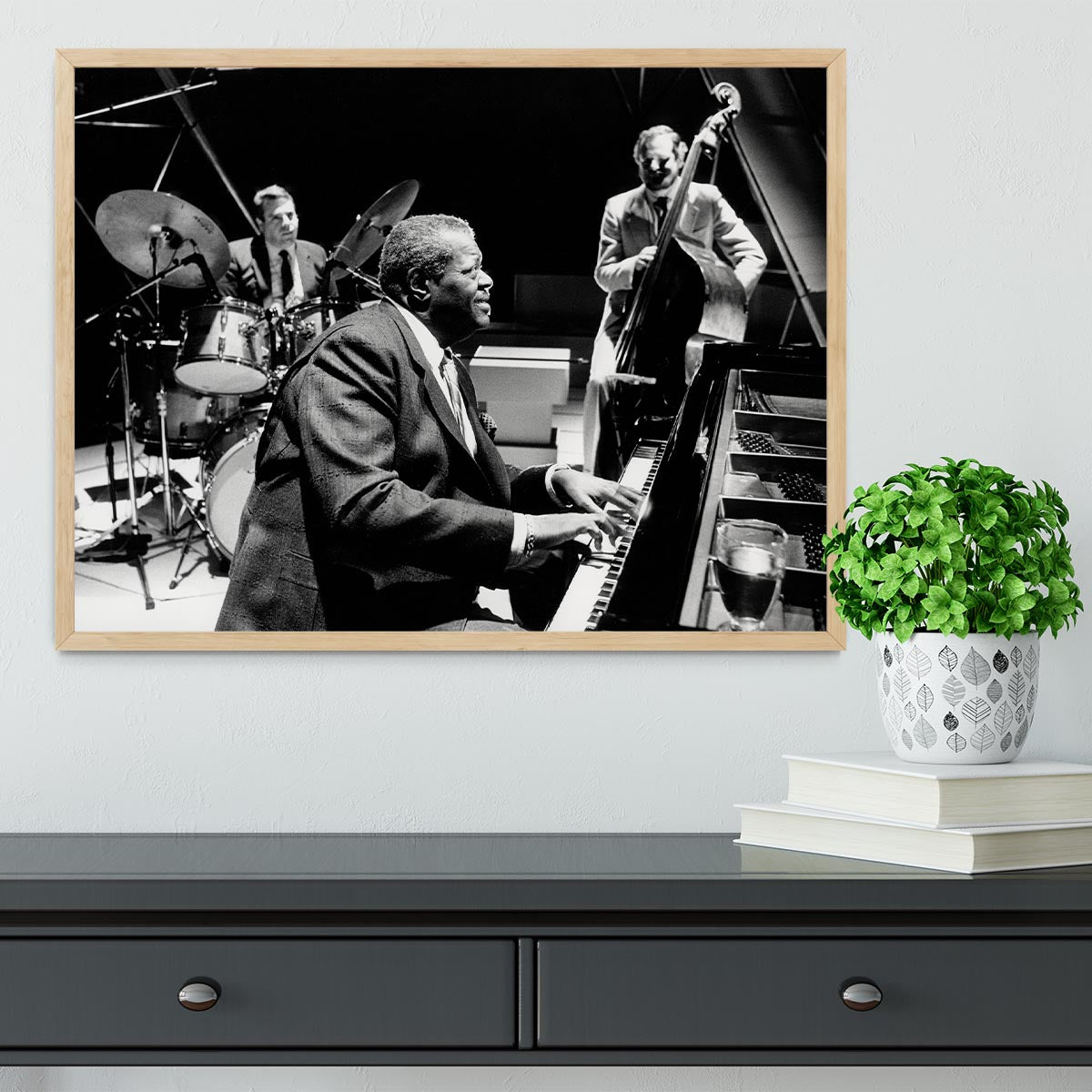 Jazz pianist Oscar Peterson Framed Print - Canvas Art Rocks - 4
