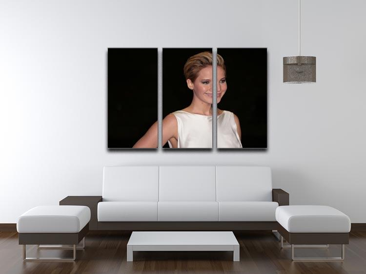 Jennifer Lawrence 3 Split Panel Canvas Print - Canvas Art Rocks - 3