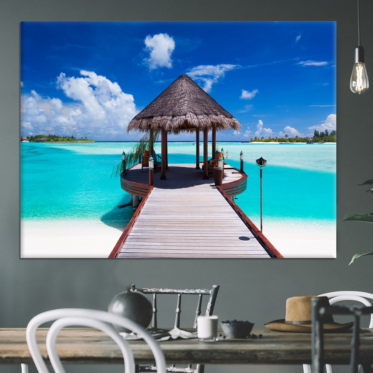 Jetty with amazing ocean Canvas Print or Poster - Canvas Art Rocks - 3