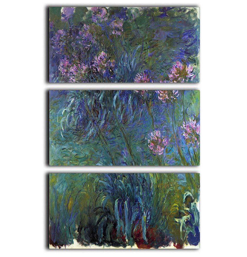 Jewelry lilies by Monet 3 Split Panel Canvas Print - Canvas Art Rocks - 1