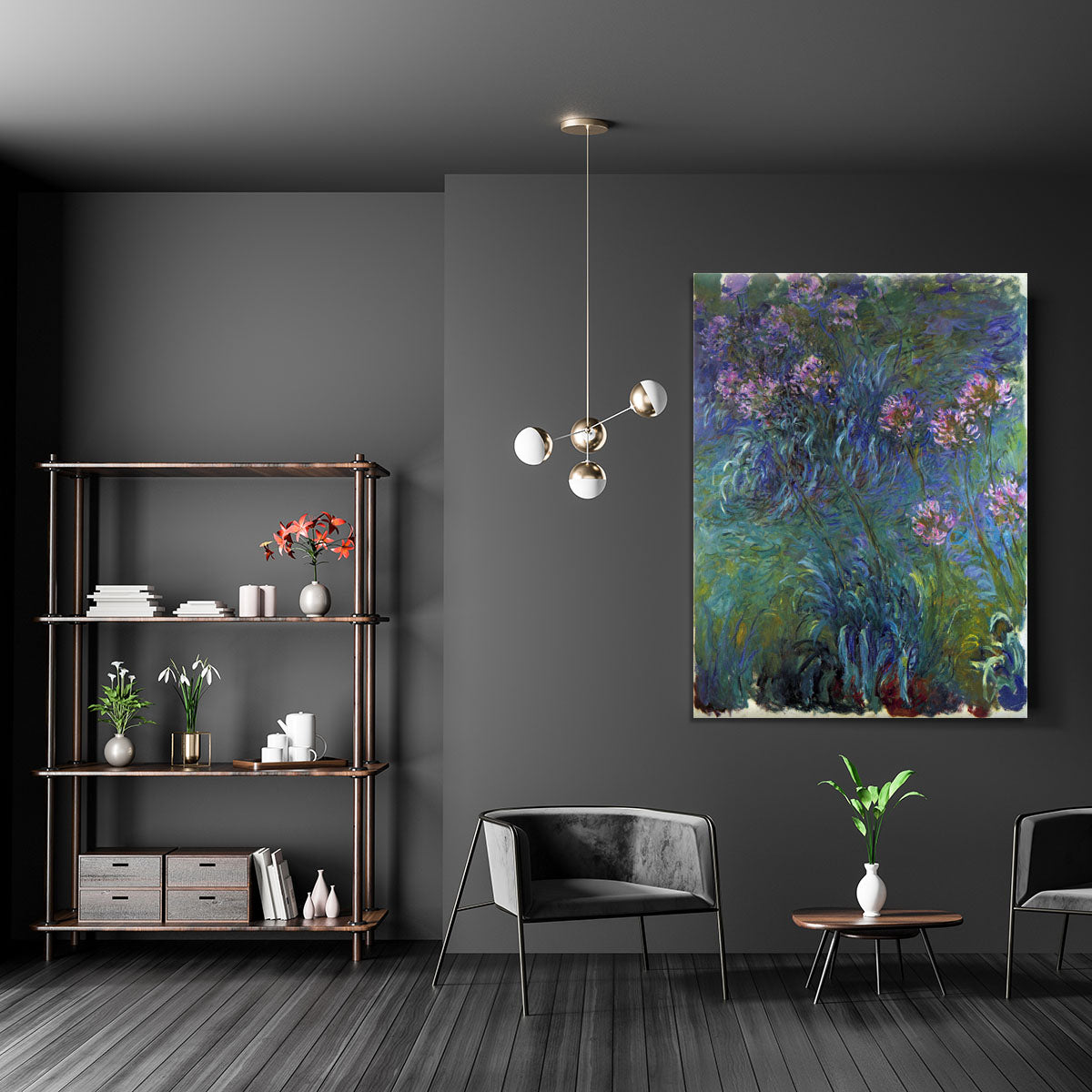 Jewelry lilies by Monet Canvas Print or Poster - Canvas Art Rocks - 5