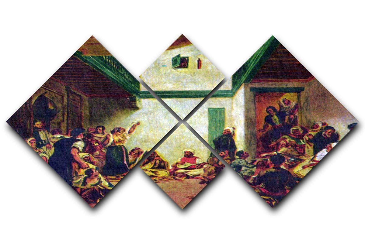 Jewish wedding after Delacroix by Renoir 4 Square Multi Panel Canvas  - Canvas Art Rocks - 1