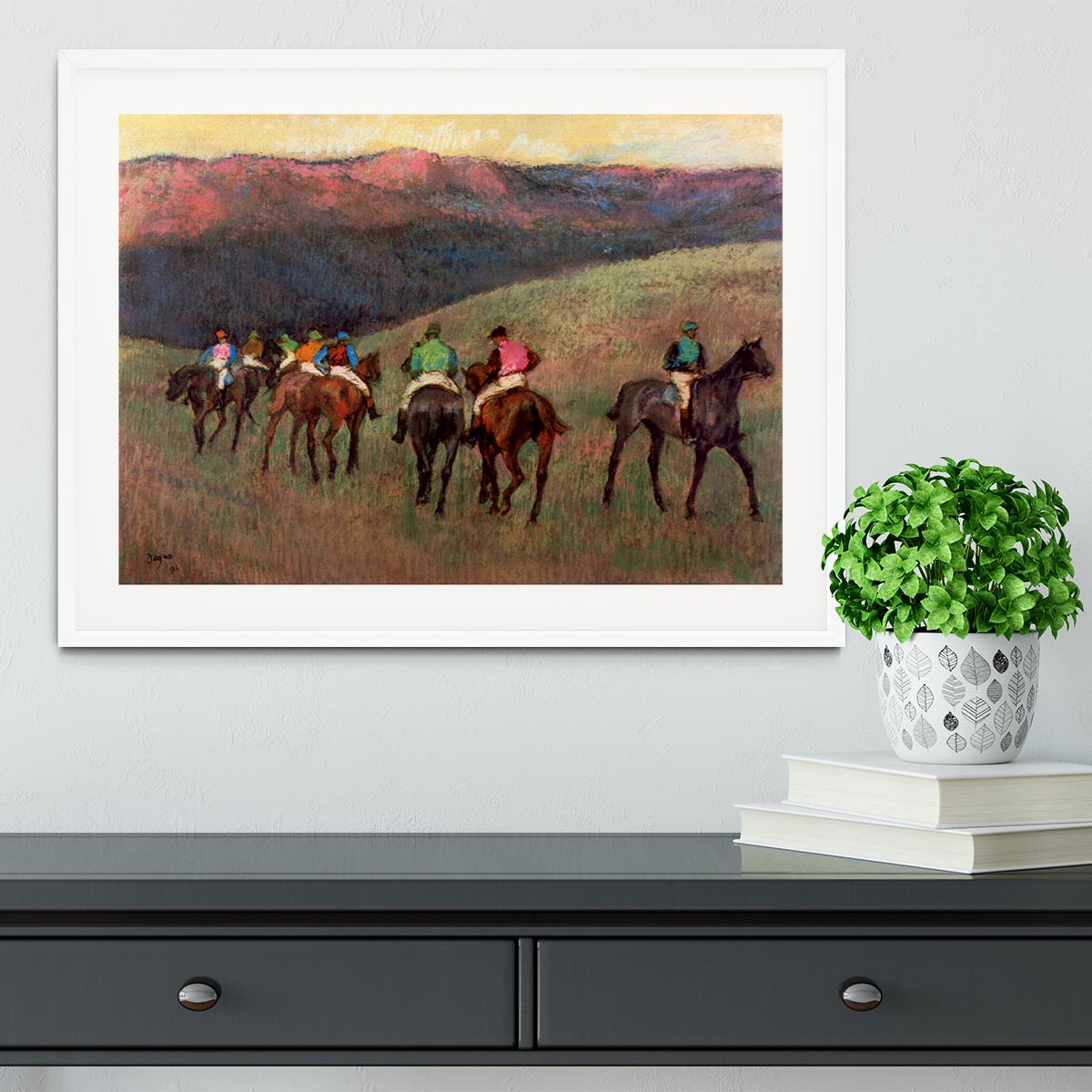 Jockeys in Training by Degas Framed Print - Canvas Art Rocks - 5