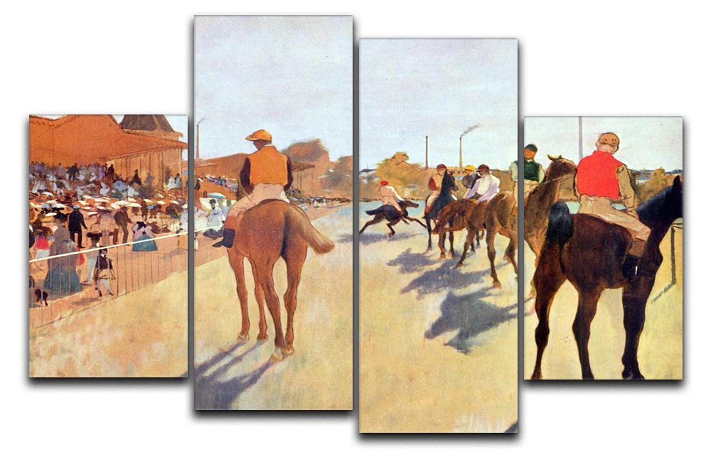 Jockeys in front of the grandstand by Degas 4 Split Panel Canvas - Canvas Art Rocks - 1