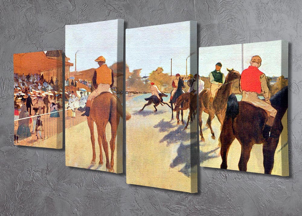 Jockeys in front of the grandstand by Degas 4 Split Panel Canvas - Canvas Art Rocks - 2