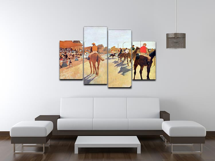 Jockeys in front of the grandstand by Degas 4 Split Panel Canvas - Canvas Art Rocks - 3
