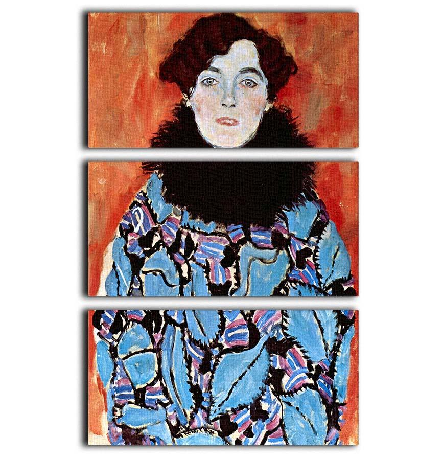 Johanna Staude by Klimt 3 Split Panel Canvas Print - Canvas Art Rocks - 1
