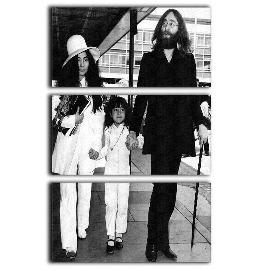 John Lennon Yoko Ono and her daughter Kyoko 3 Split Panel Canvas Print - Canvas Art Rocks - 1