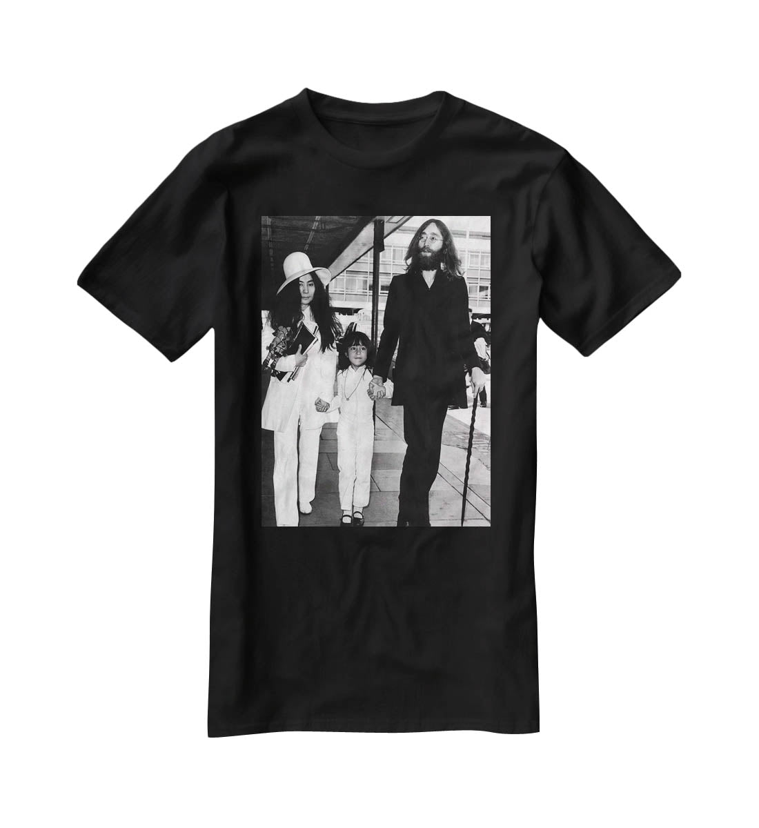 John Lennon Yoko Ono and her daughter Kyoko T-Shirt - Canvas Art Rocks - 1