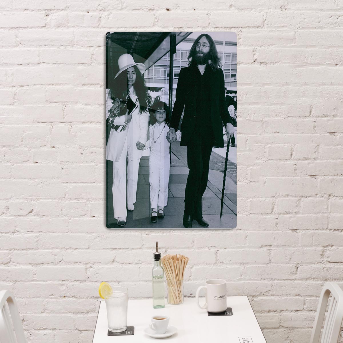 John Lennon Yoko Ono and her daughter Kyoko HD Metal Print