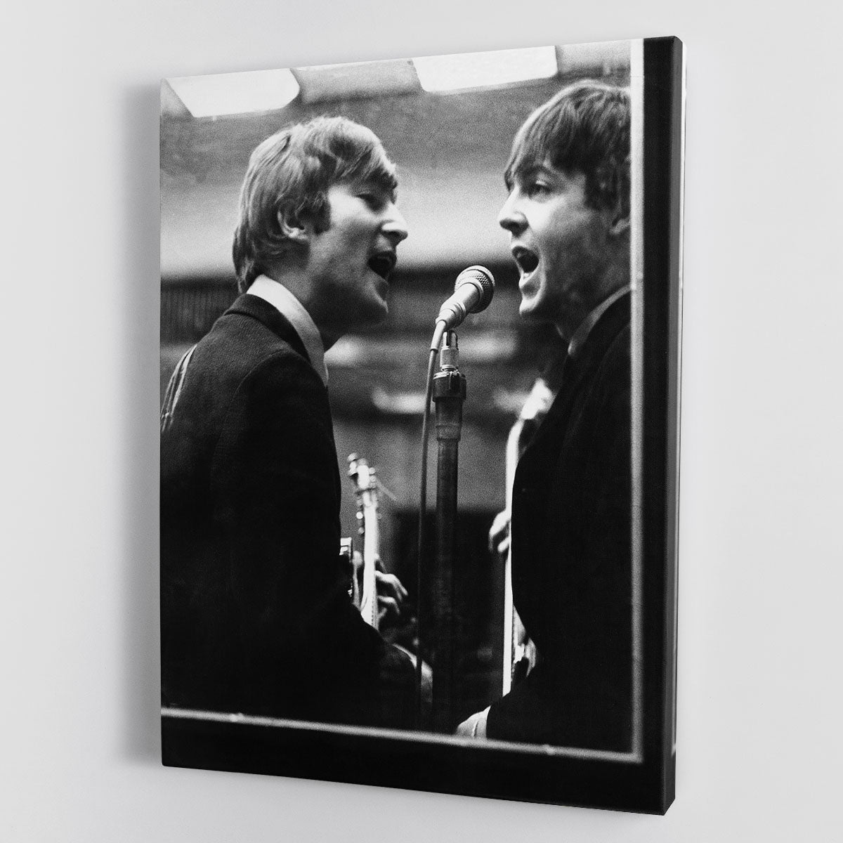 John Lennon and Paul McCartney in a recording studio Canvas Print or Poster - Canvas Art Rocks - 1