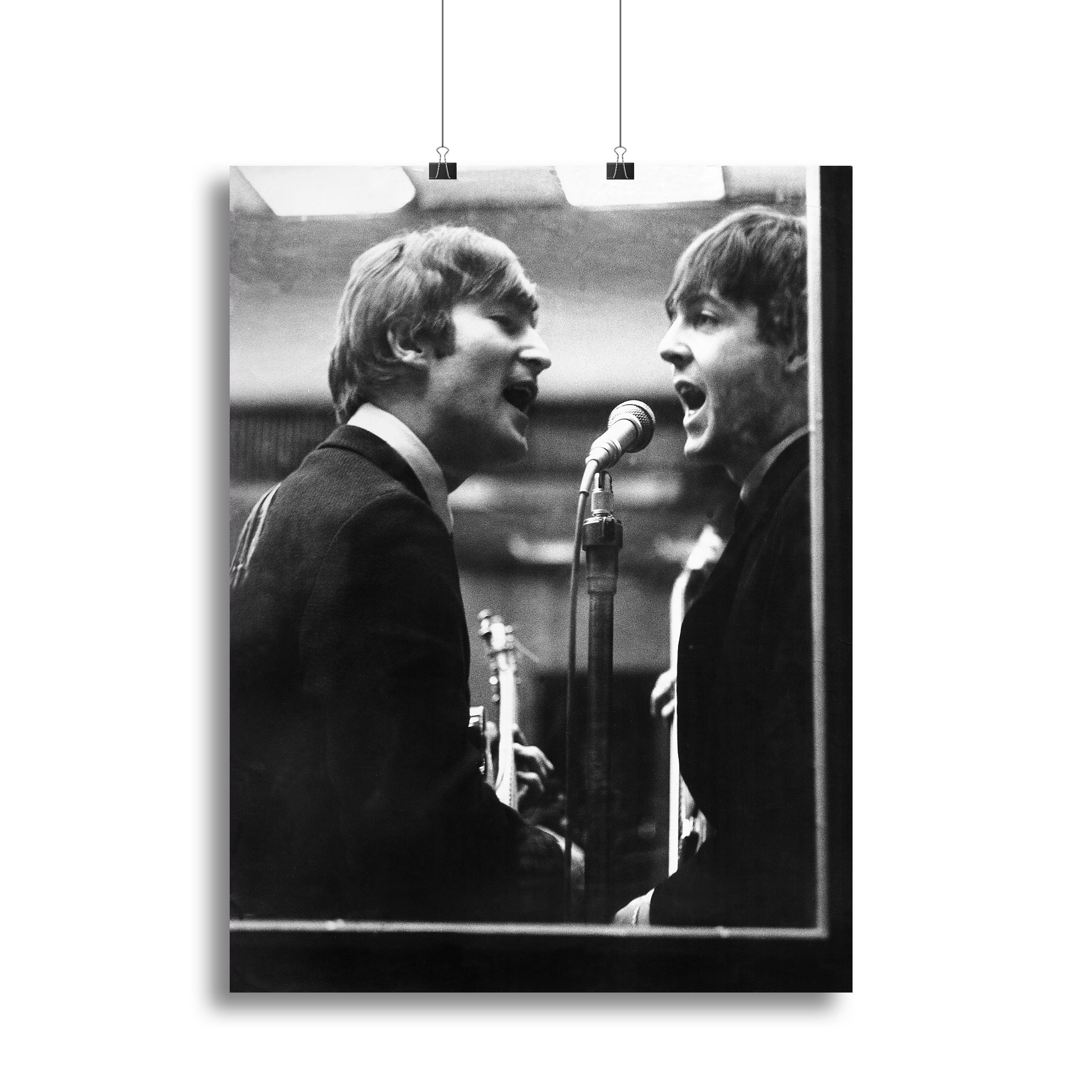John Lennon and Paul McCartney in a recording studio Canvas Print or Poster - Canvas Art Rocks - 2