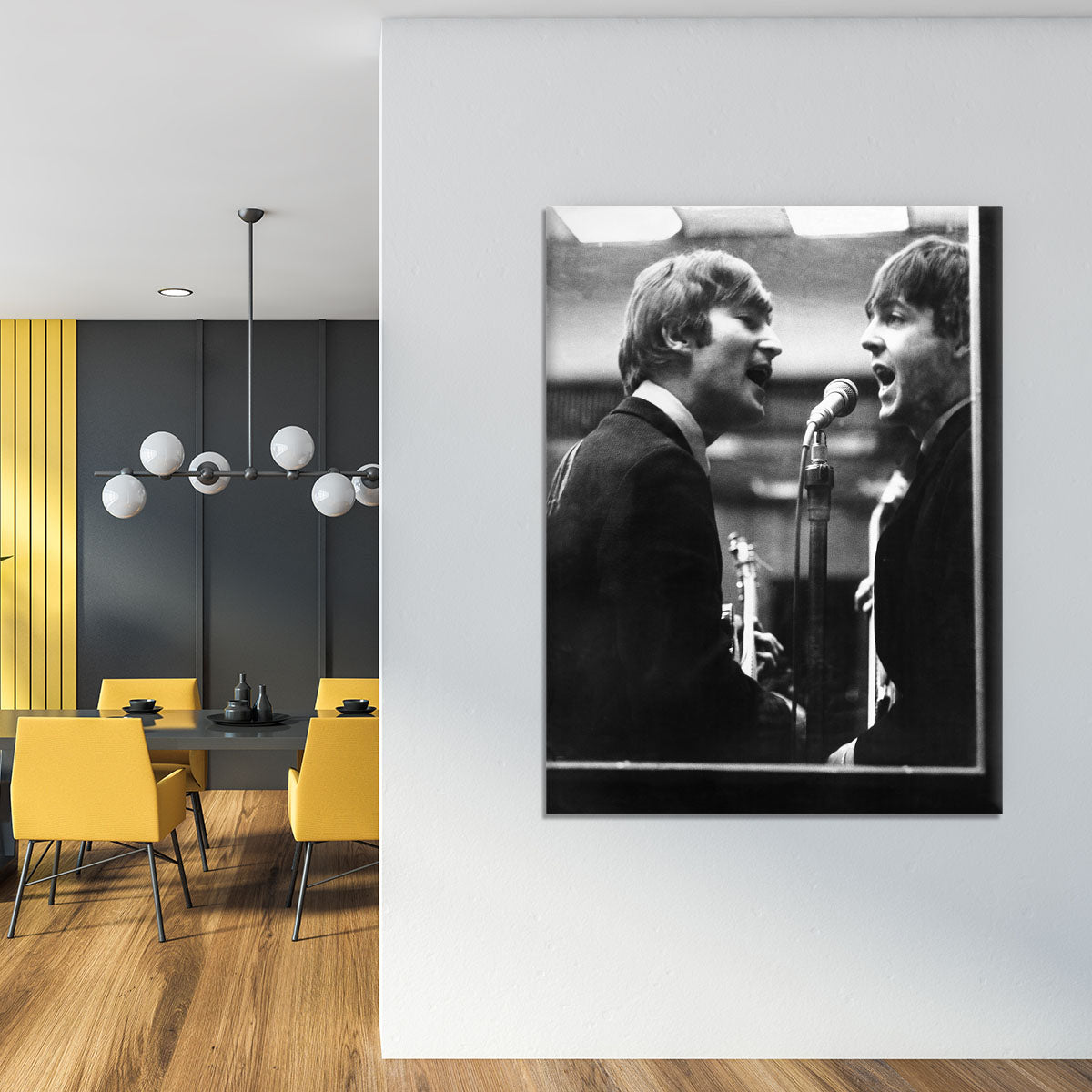 John Lennon and Paul McCartney in a recording studio Canvas Print or Poster - Canvas Art Rocks - 4