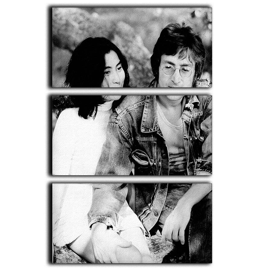 John Lennon and Yoko Ono 3 Split Panel Canvas Print - Canvas Art Rocks - 1