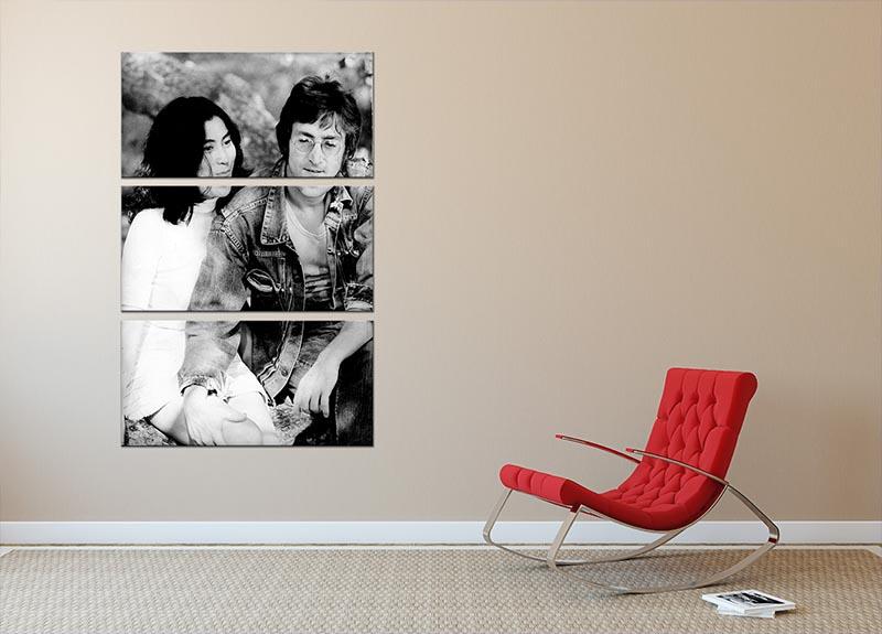 John Lennon and Yoko Ono 3 Split Panel Canvas Print - Canvas Art Rocks - 2