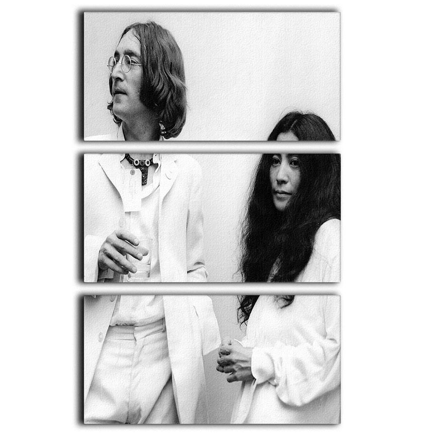 John Lennon and Yoko Ono at an exhibition 3 Split Panel Canvas Print - Canvas Art Rocks - 1