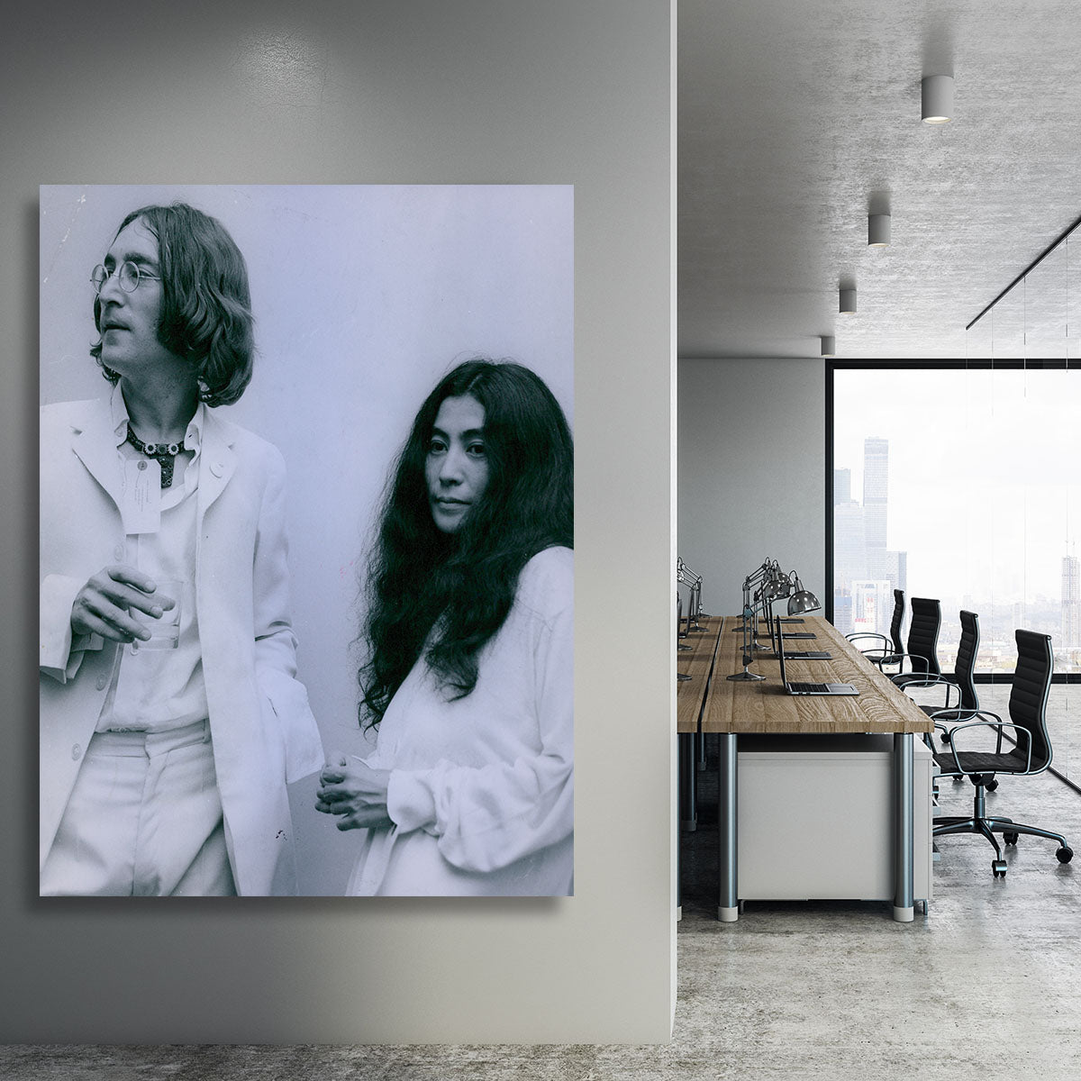 John Lennon and Yoko Ono at an exhibition Canvas Print or Poster - Canvas Art Rocks - 3