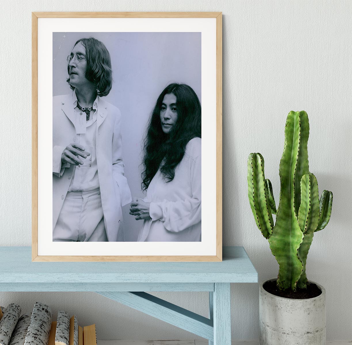 John Lennon and Yoko Ono at an exhibition Framed Print - Canvas Art Rocks - 3