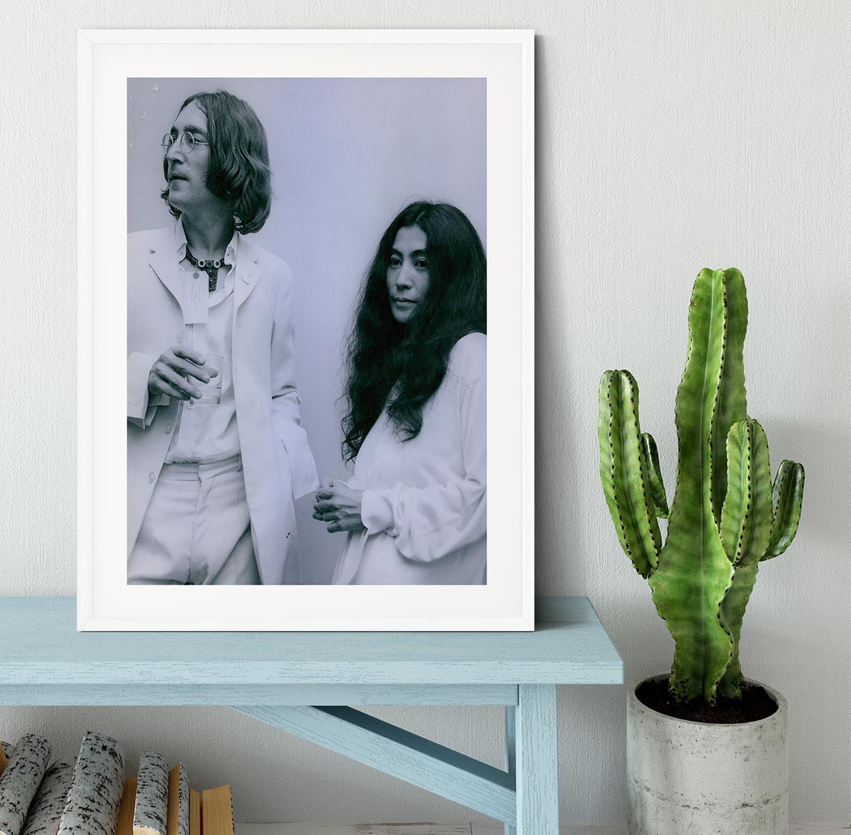 John Lennon and Yoko Ono at an exhibition Framed Print - Canvas Art Rocks - 5