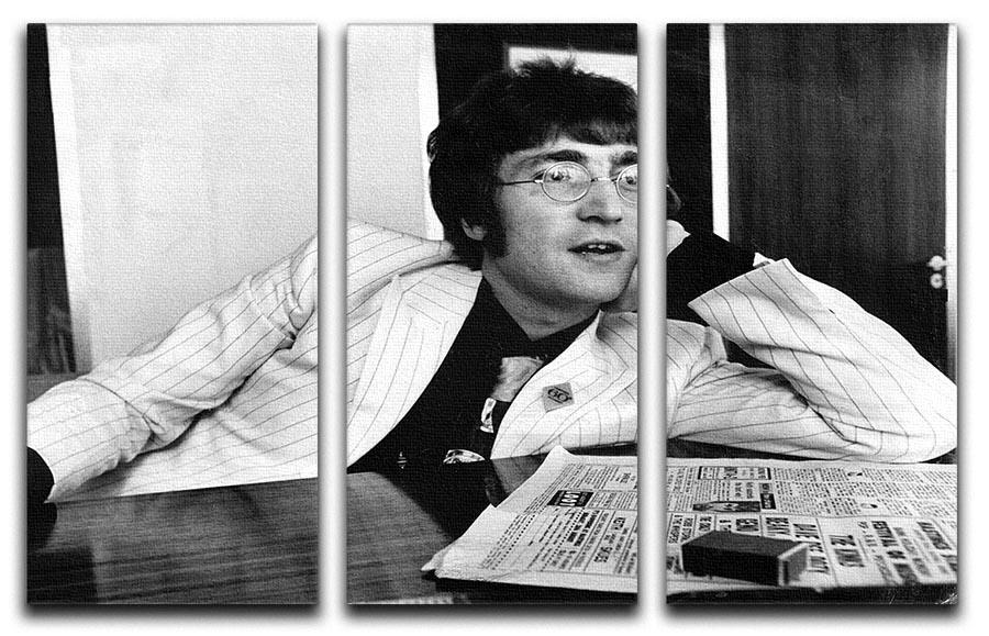 John Lennon in 1967 3 Split Panel Canvas Print - Canvas Art Rocks - 1
