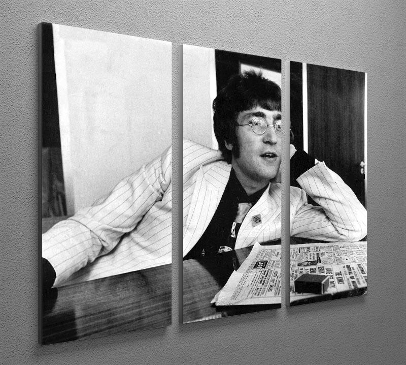 John Lennon in 1967 3 Split Panel Canvas Print - Canvas Art Rocks - 2