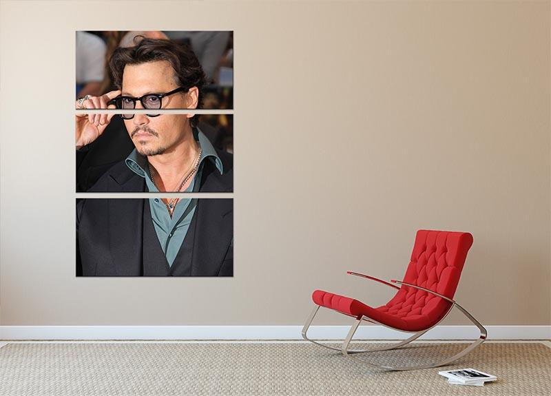 Johnny Depp 3 Split Panel Canvas Print - Canvas Art Rocks - 2
