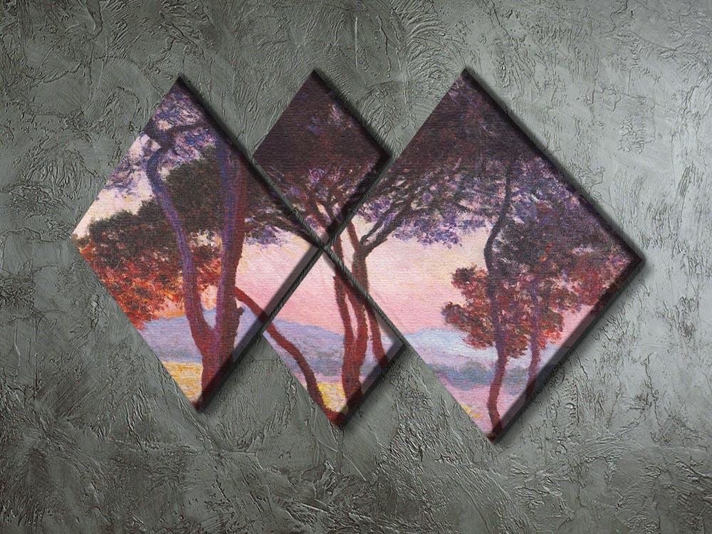 Juan les Pins by Monet 4 Square Multi Panel Canvas - Canvas Art Rocks - 2