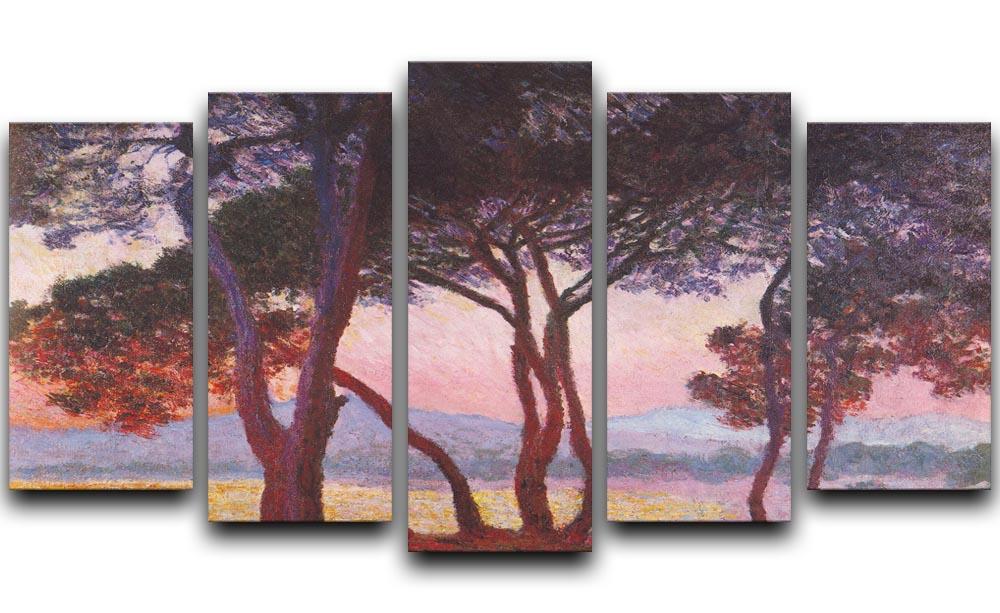 Juan les Pins by Monet 5 Split Panel Canvas  - Canvas Art Rocks - 1
