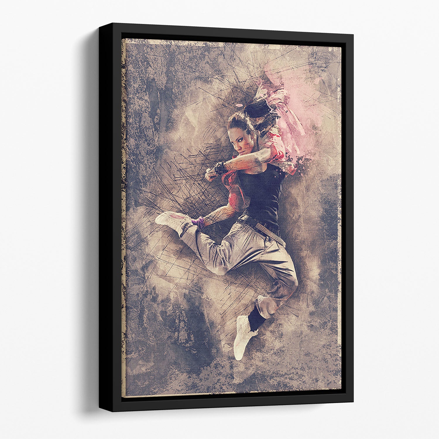 Jump Painting Floating Framed Canvas