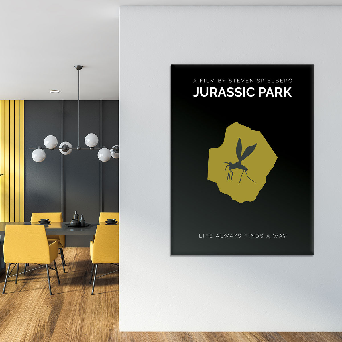 Jurassic Park Life Always Finds A Way Minimal Movie Canvas Print or Poster - Canvas Art Rocks - 4