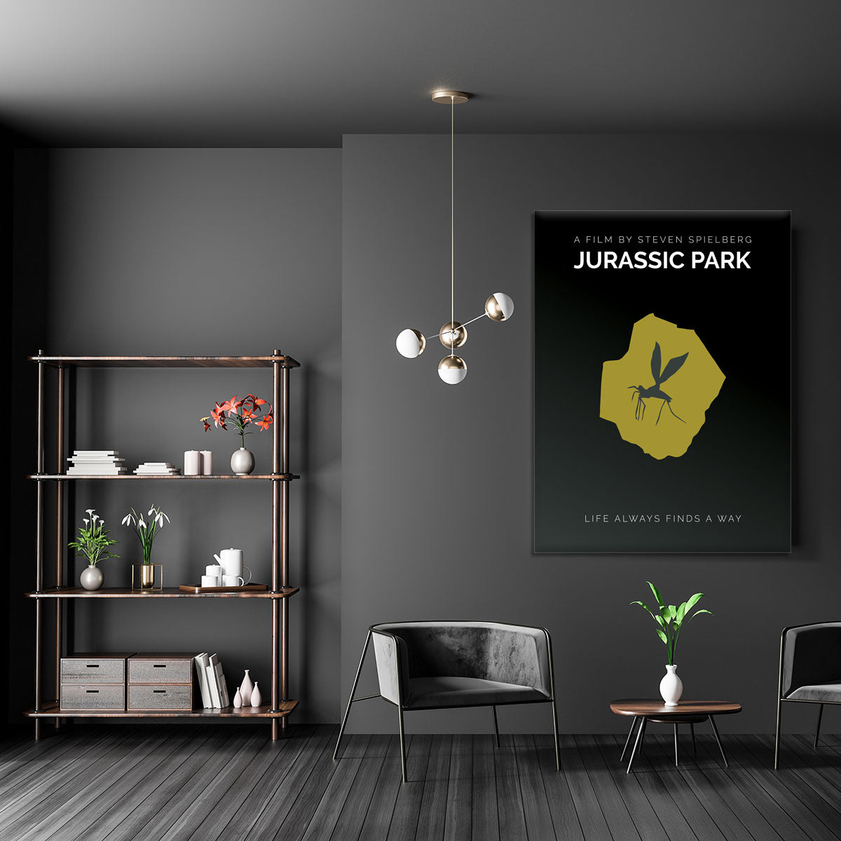 Jurassic Park Life Always Finds A Way Minimal Movie Canvas Print or Poster - Canvas Art Rocks - 5