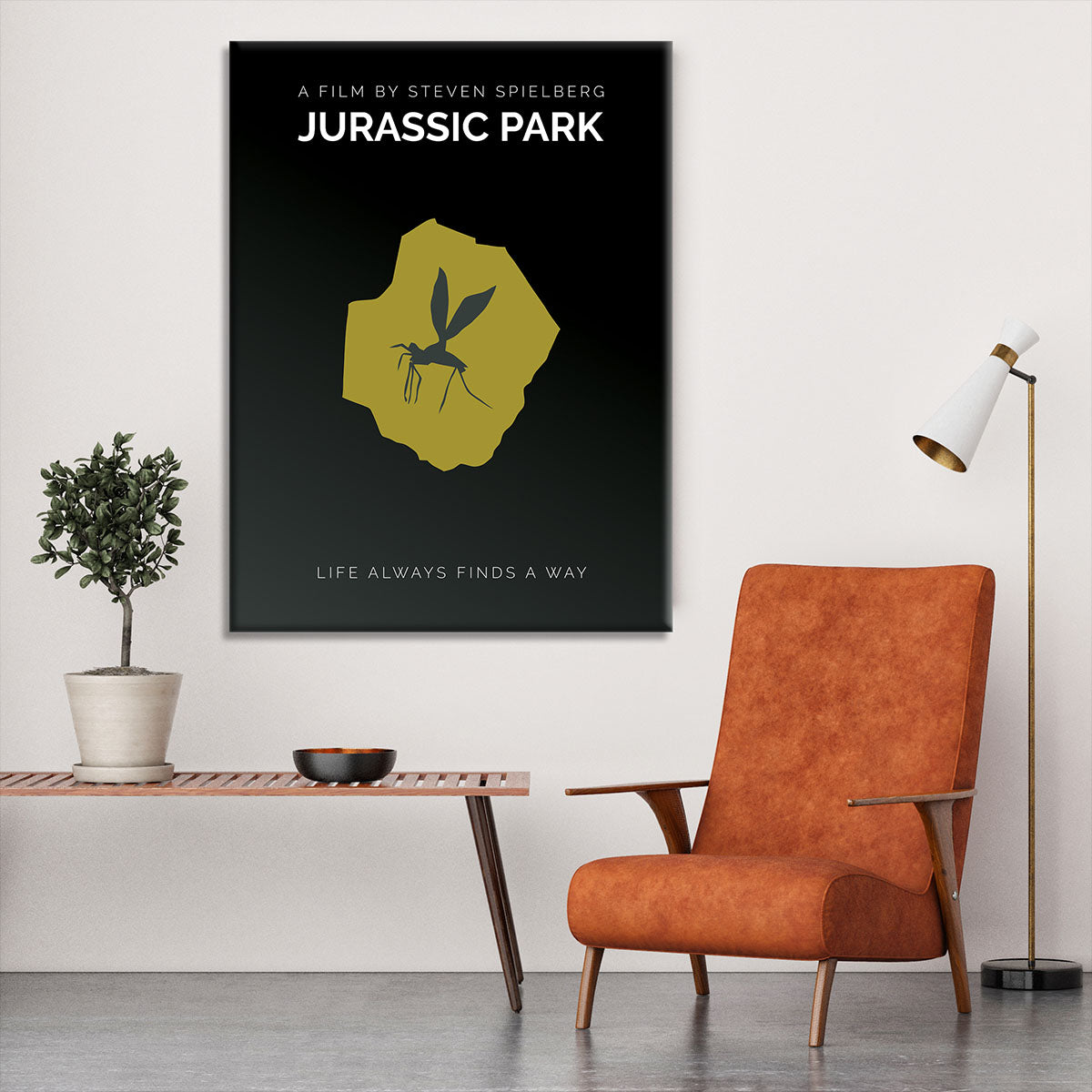 Jurassic Park Life Always Finds A Way Minimal Movie Canvas Print or Poster - Canvas Art Rocks - 6