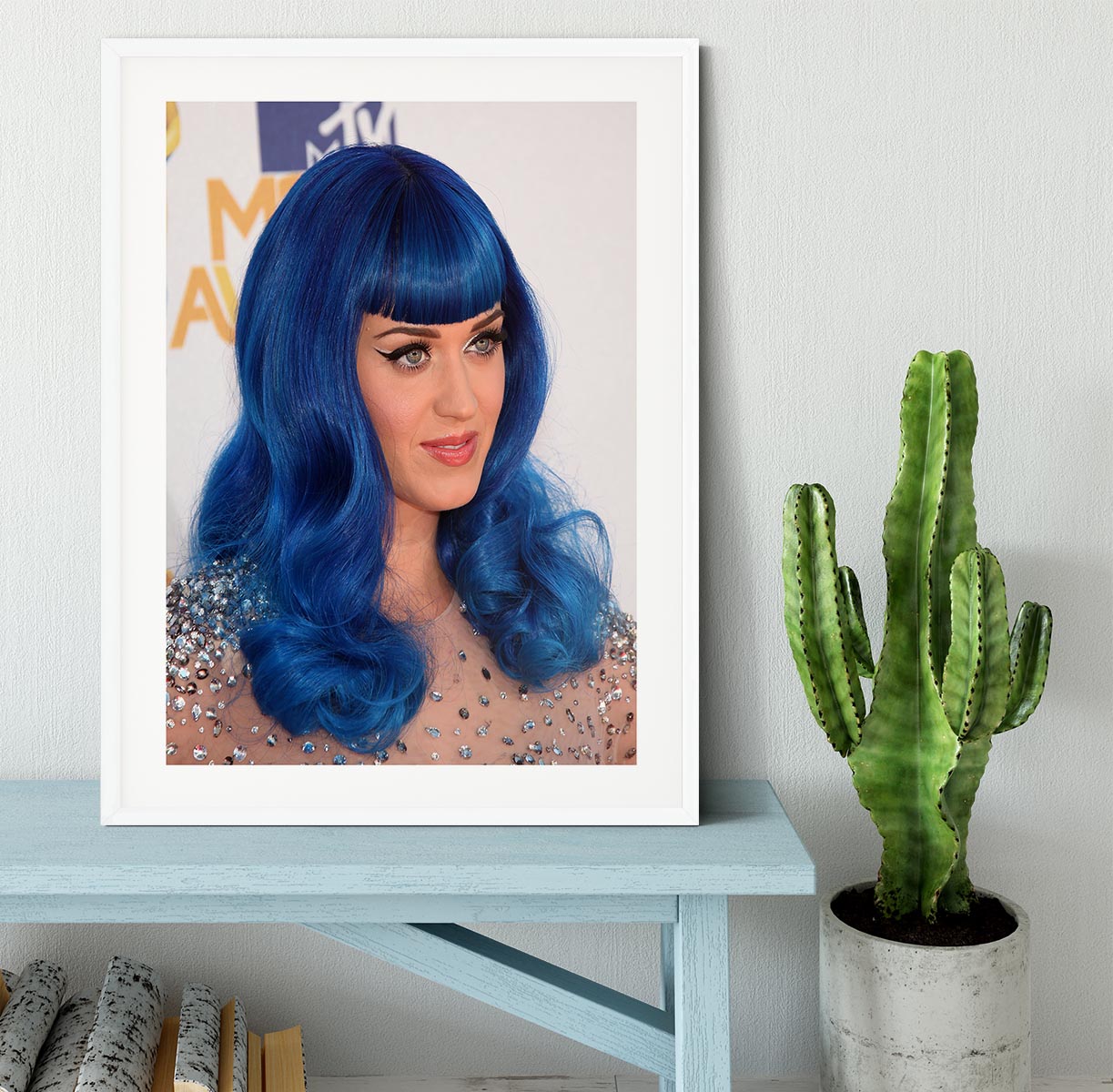 Katy Perry in blue Framed Print - Canvas Art Rocks - 5