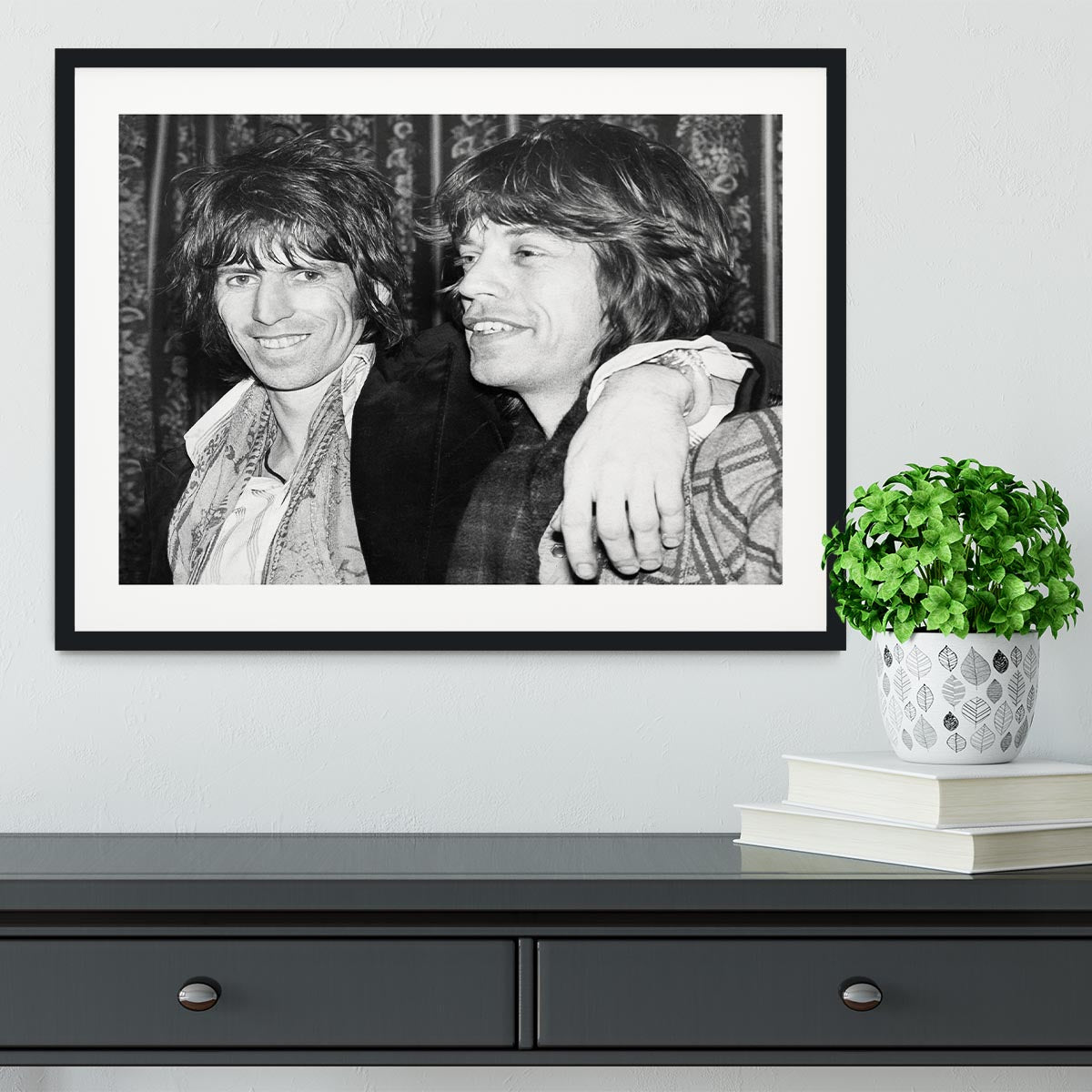 Keith Richards and Mick Jagger celebrate Framed Print - Canvas Art Rocks - 1