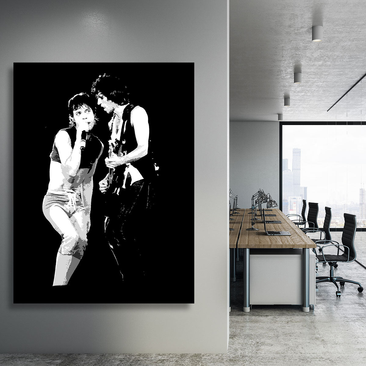 Keith Richards and Mick Jagger groove Canvas Print or Poster - Canvas Art Rocks - 3