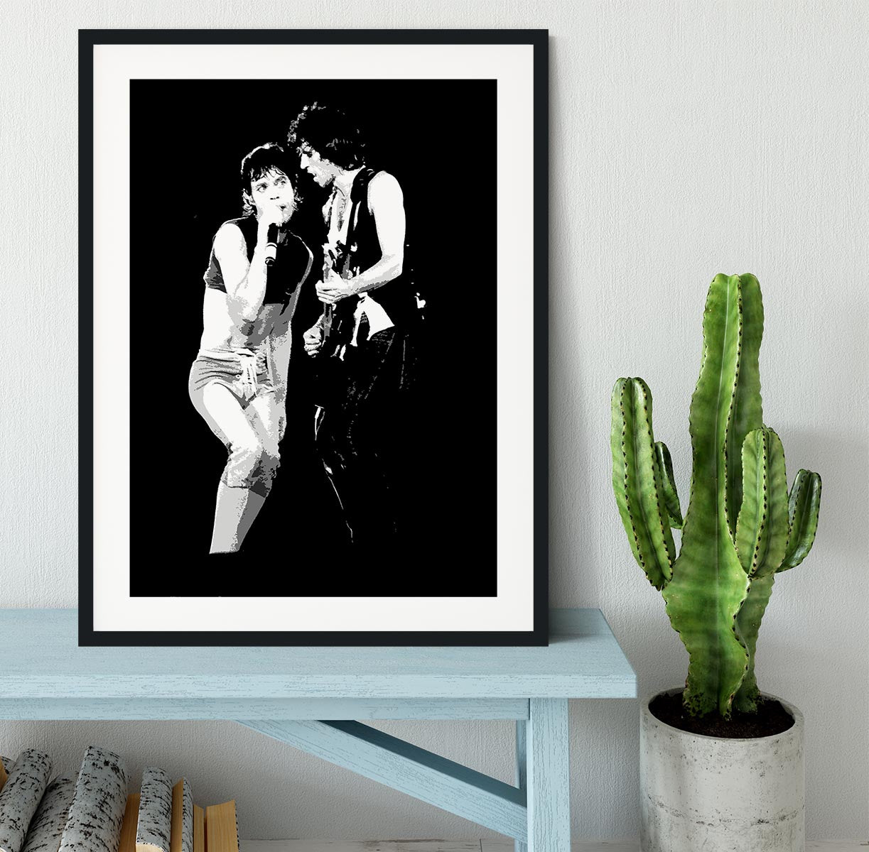 Keith Richards and Mick Jagger groove Framed Print - Canvas Art Rocks - 1