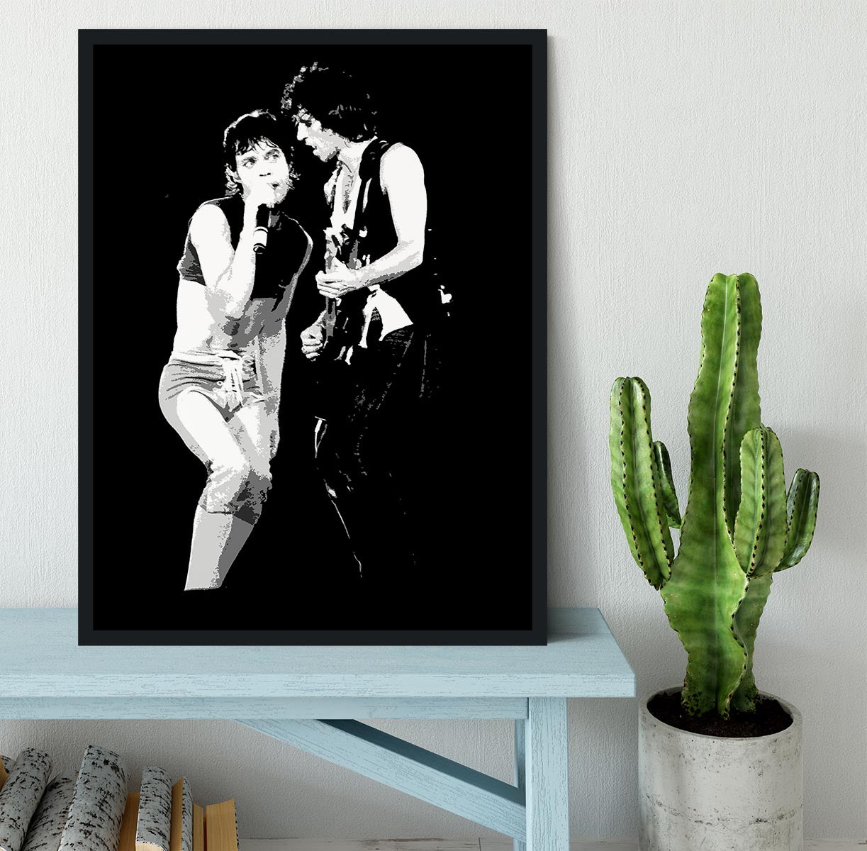 Keith Richards and Mick Jagger groove Framed Print - Canvas Art Rocks - 2