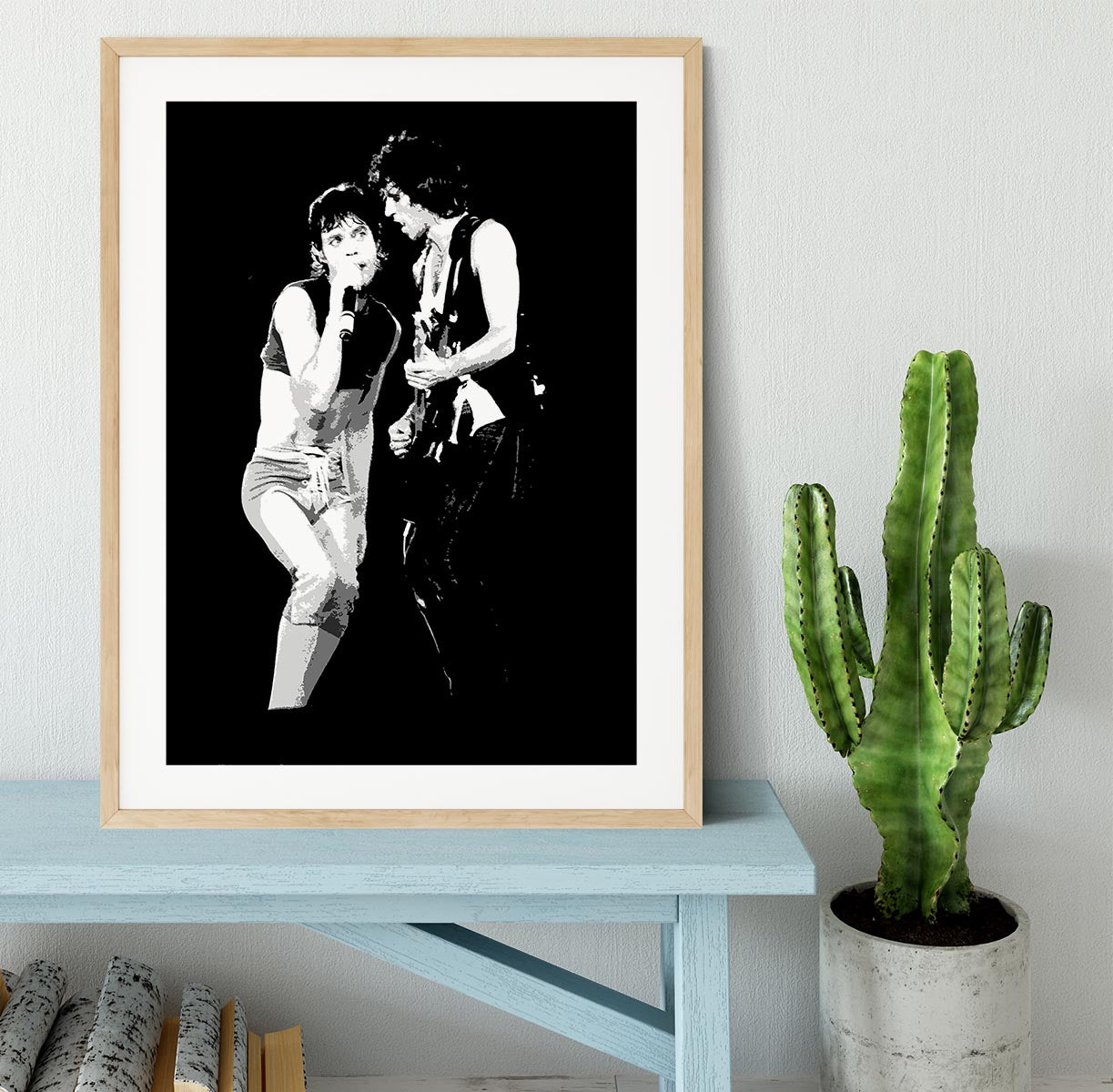 Keith Richards and Mick Jagger groove Framed Print - Canvas Art Rocks - 3