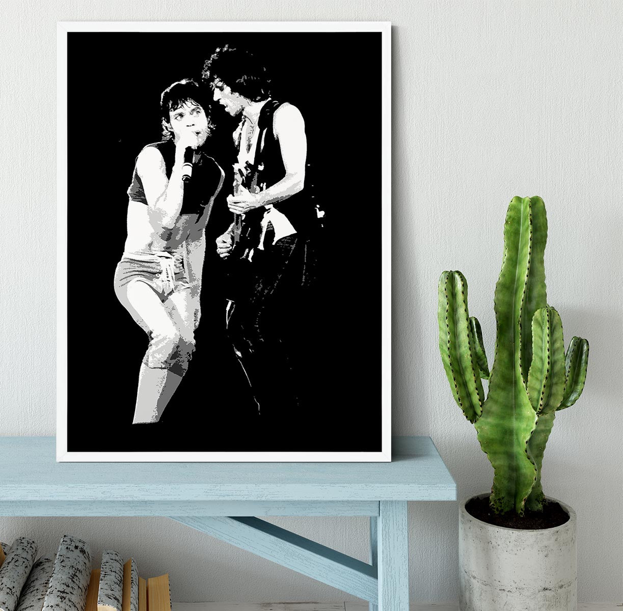 Keith Richards and Mick Jagger groove Framed Print - Canvas Art Rocks -6