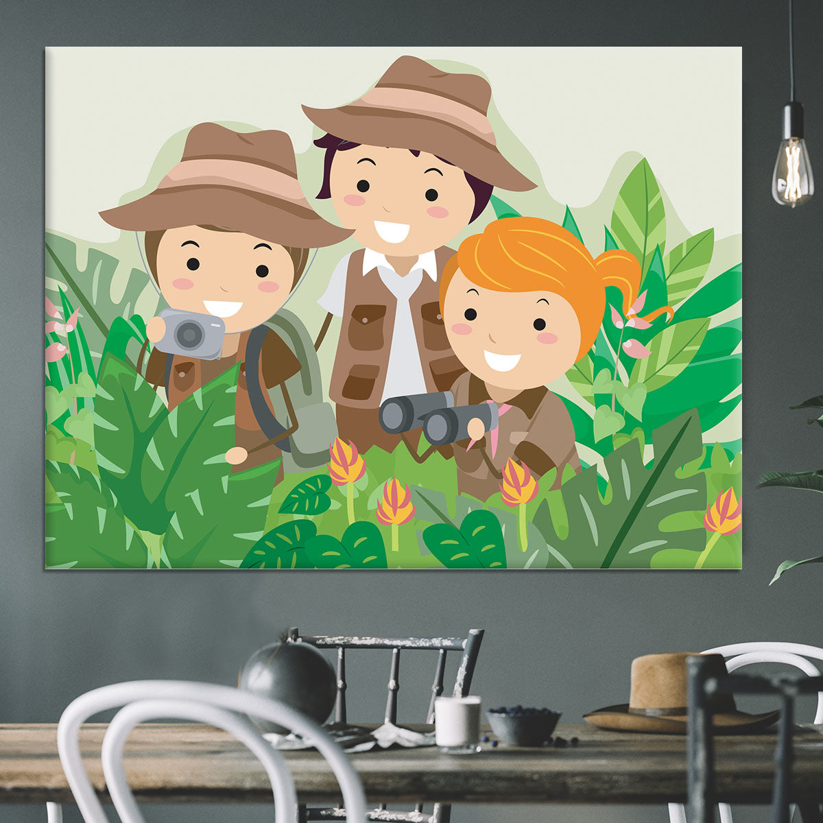 Kids on a Safari Adventure Canvas Print or Poster - Canvas Art Rocks - 3