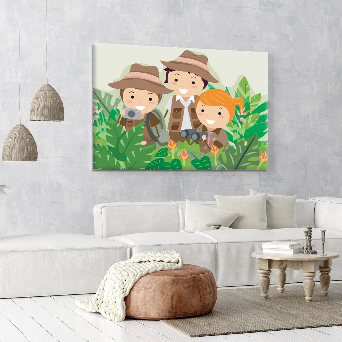 Kids on a Safari Adventure Canvas Print or Poster - Canvas Art Rocks - 6