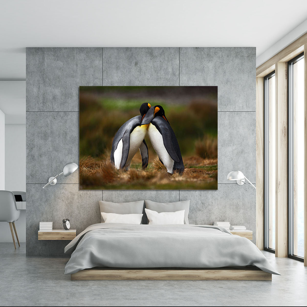 King penguin couple cuddling Canvas Print or Poster - Canvas Art Rocks - 5