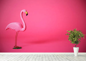 Kitsch pink flamingo in studio Wall Mural Wallpaper - Canvas Art Rocks - 4