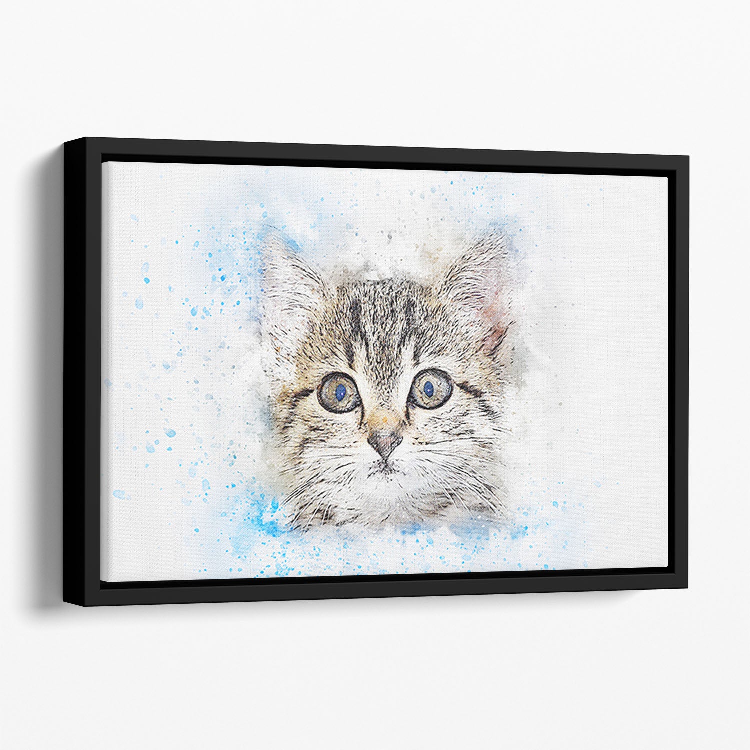 Kitten Painting Floating Framed Canvas