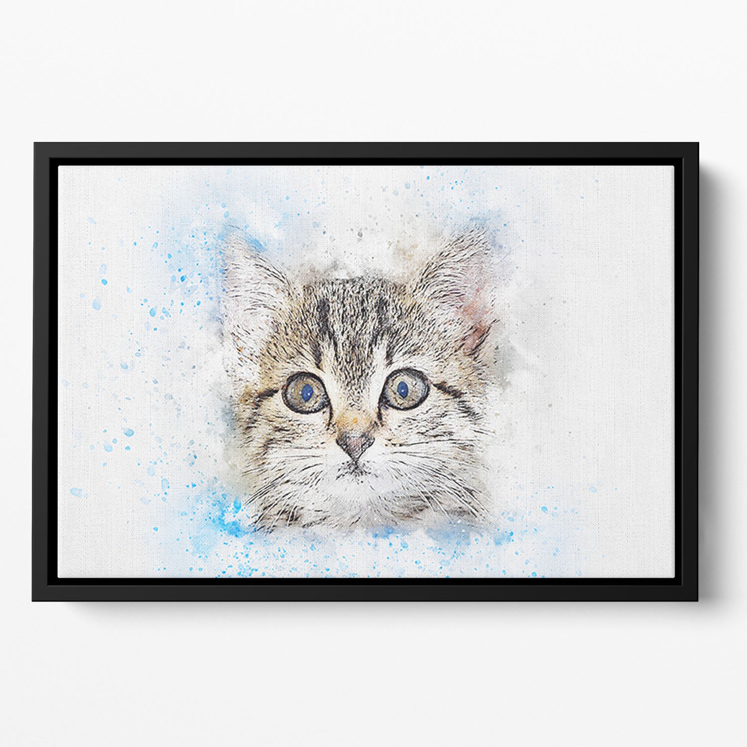 Kitten Painting Floating Framed Canvas